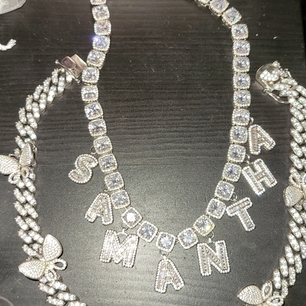 16 inch butterfly cuban chain link necklace ONLY
